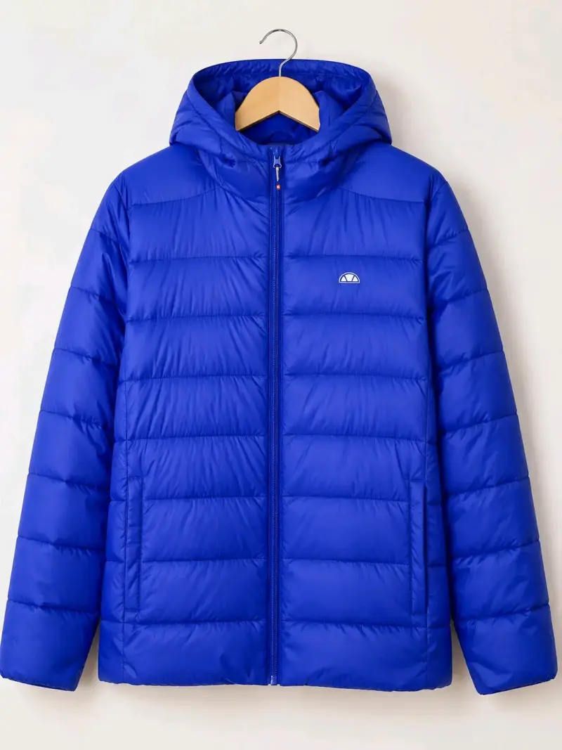 Chaqueta acolchada azul con capucha Ellesse