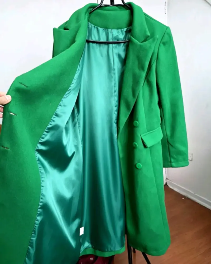 Hermoso Abrigo Verde Esmeralda Talla XL - 3