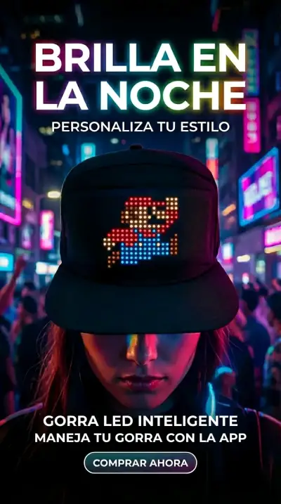 Gorra LED inteligente personalizable - miniatura 1
