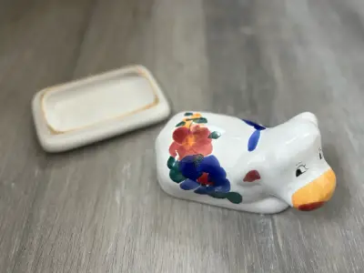 Mantequillera cerámica vaca pintada a mano - miniatura 5