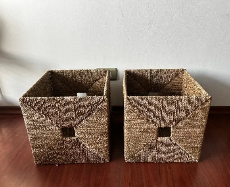 Cestas IKEA organizadoras de mimbre cuadradas - 1
