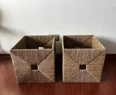 Cestas IKEA organizadoras de mimbre cuadradas - miniatura 1