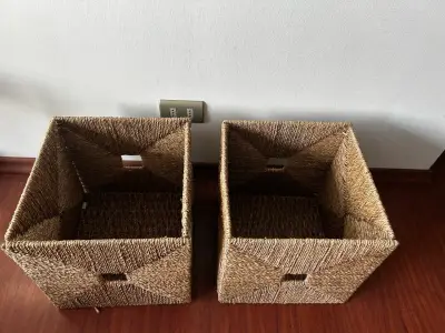 Cestas IKEA organizadoras de mimbre cuadradas - miniatura 2