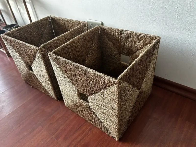 Cestas IKEA organizadoras de mimbre cuadradas - 3