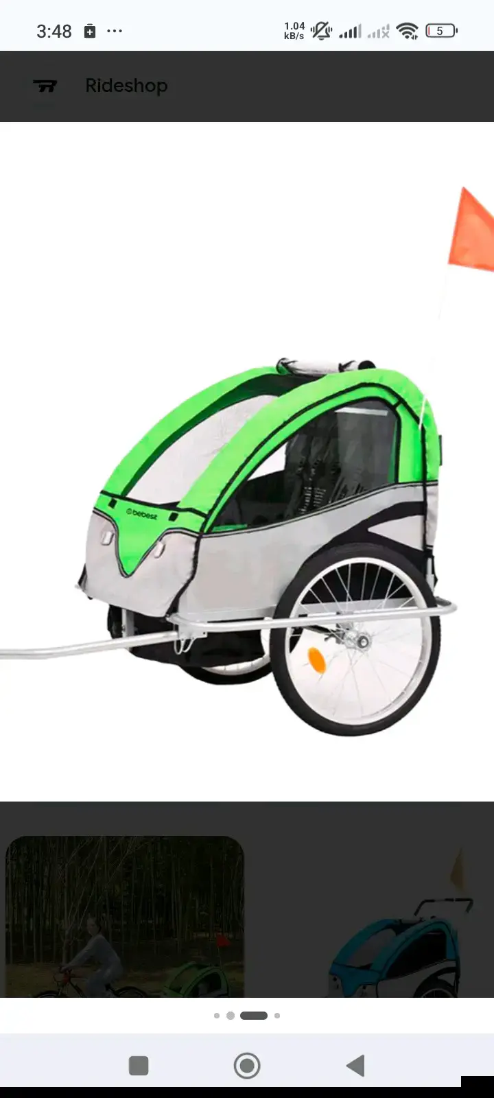 Remolque para bicicleta Bebesi verde