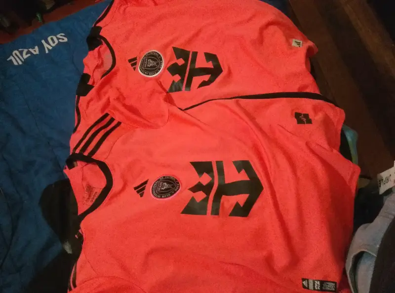 Polera deportiva rosa con logo de club - 1