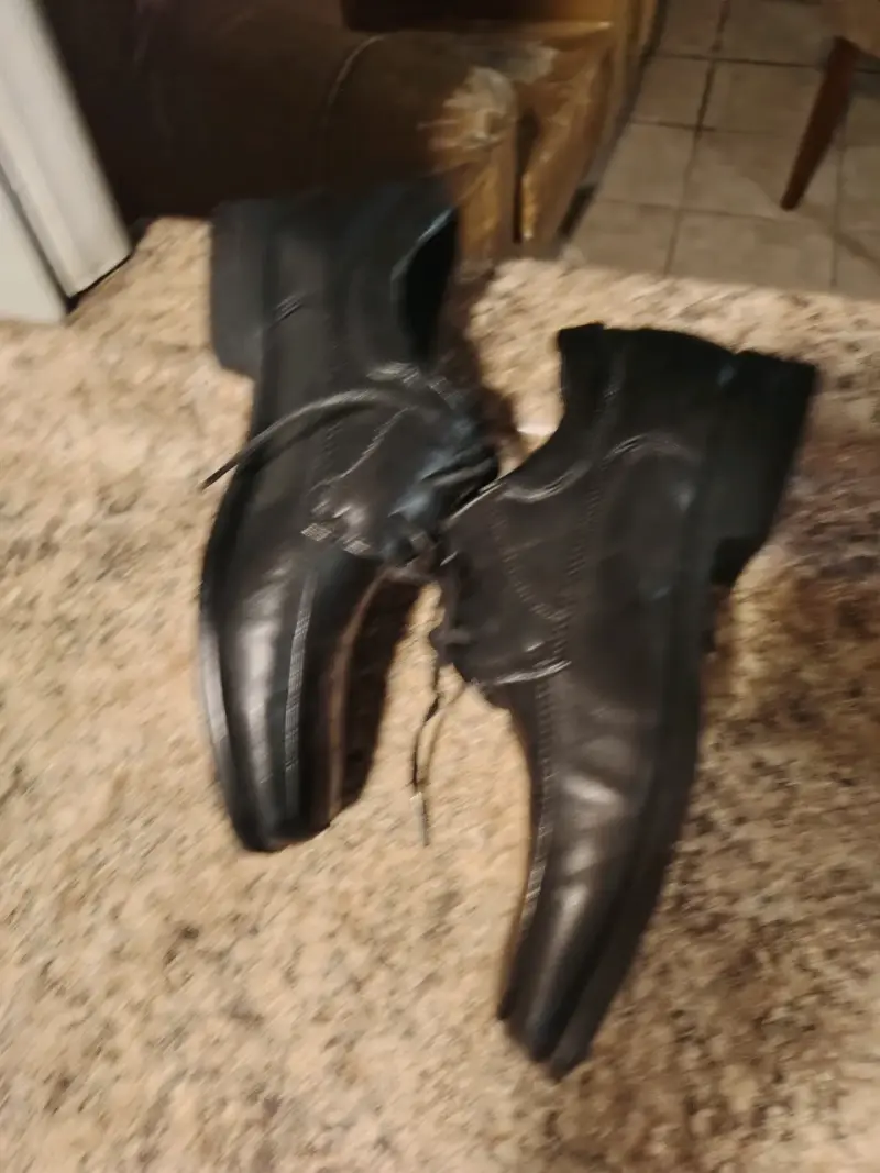 Zapatos de cuero negro para hombre - 1