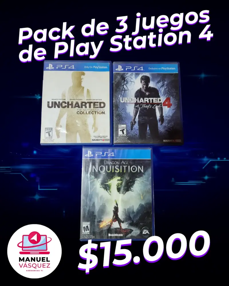 Pack de 3 juegos para PlayStation 4