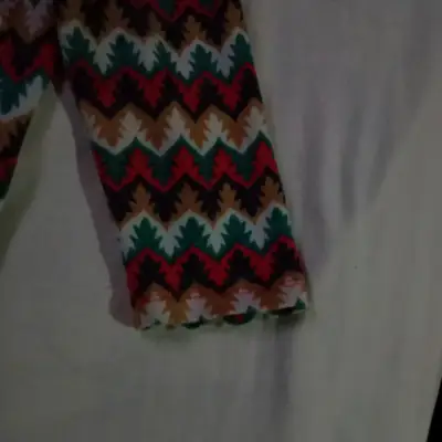 Vestido estampado zigzag manga 3/4 - miniatura 2