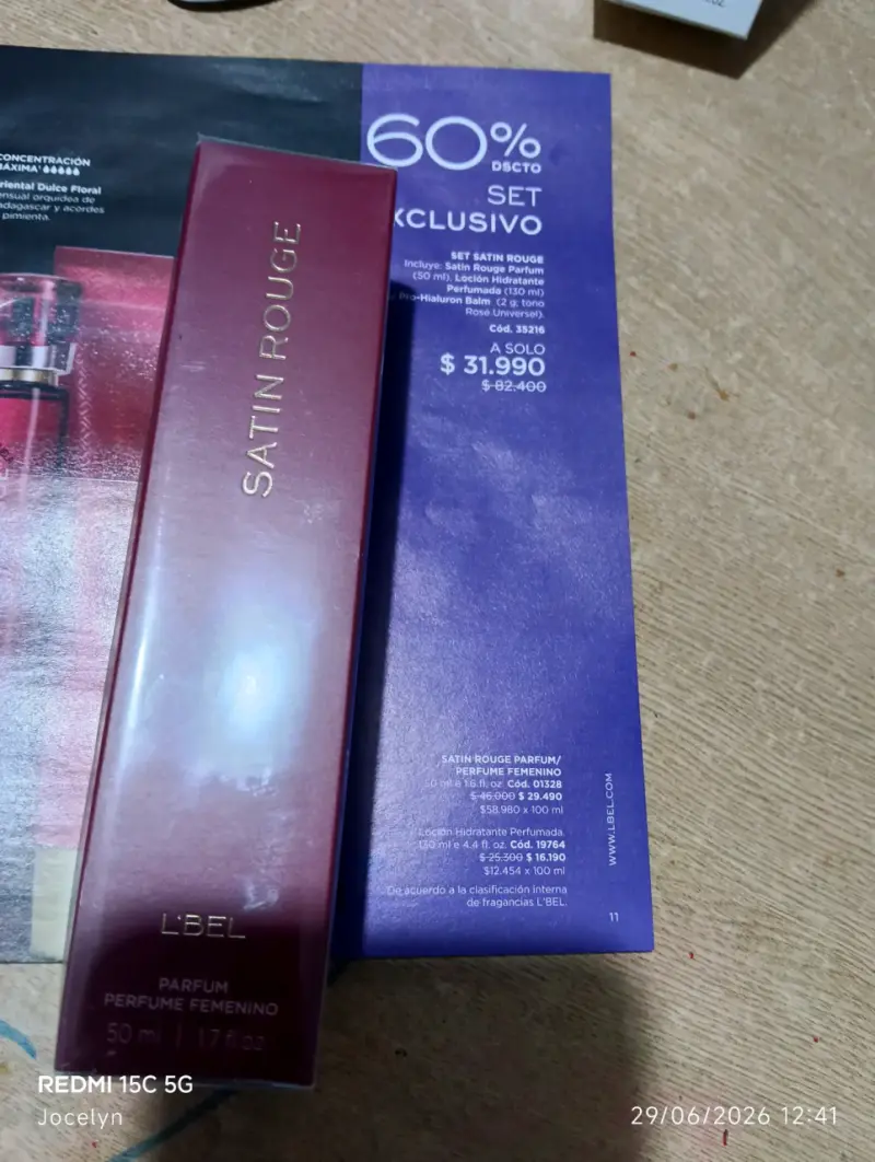 Perfume Satin Rouge L'Bel 50 ml