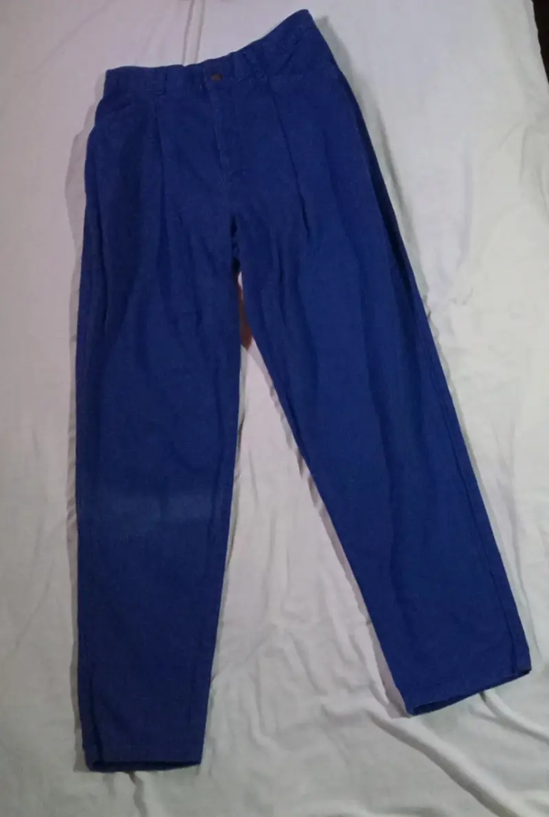 Pantalon azul de tela casuales - 1