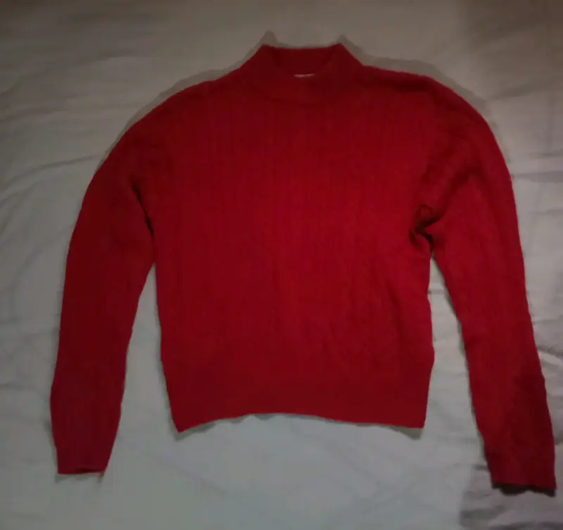 Suéter rojo de lana para mujer - 1