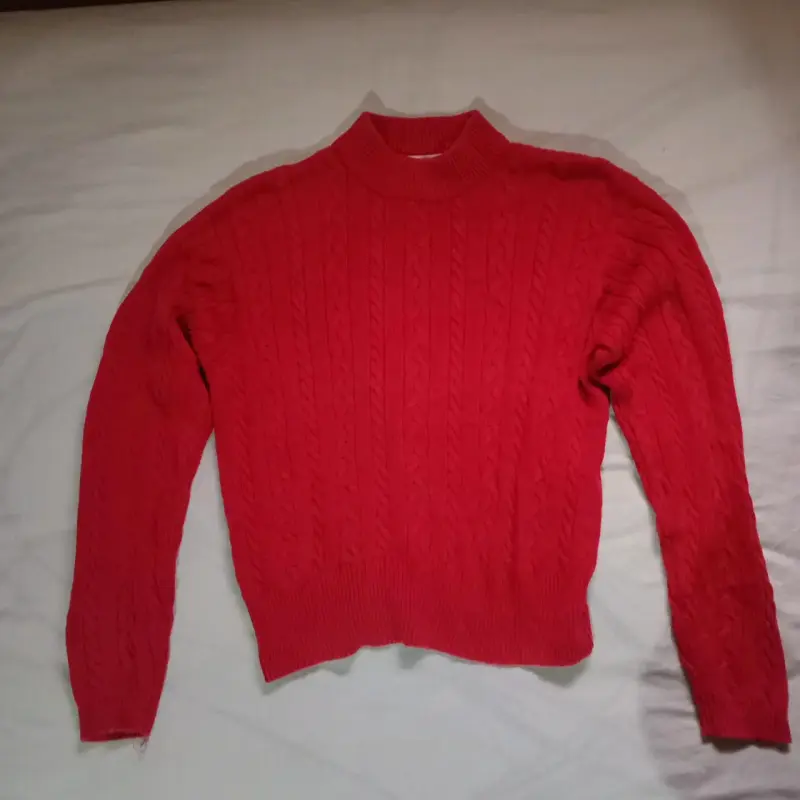Suéter rojo de lana para mujer - 3