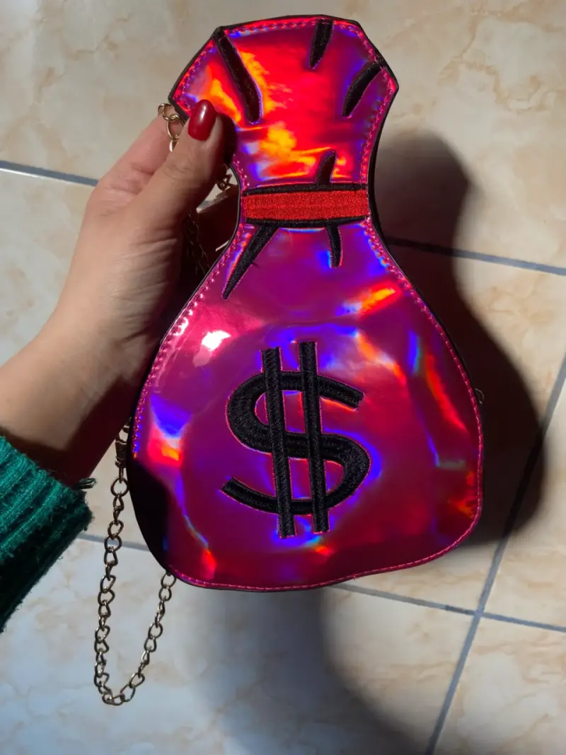 Bolso holográfico con símbolo de dólar - 1