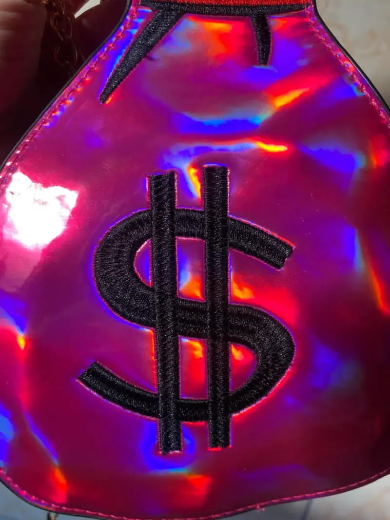 Bolso holográfico con símbolo de dólar - 2