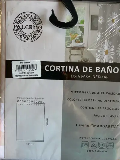 Cortina de baño con diseño floral colorida - miniatura 5