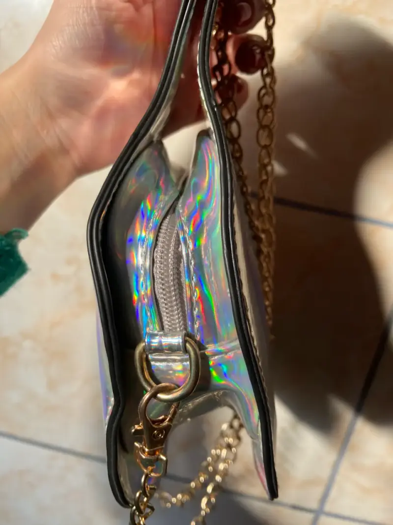 Bolso holográfico con diseño de dólar - 4