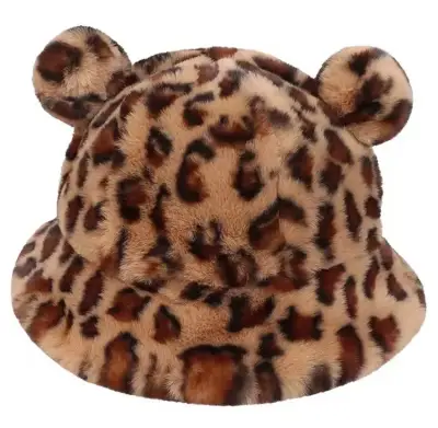Sombrero de peluche con estampado leopardo - miniatura 1