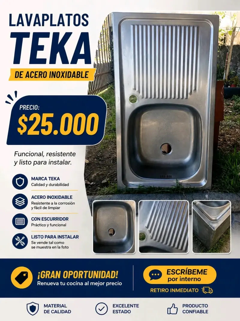 Lavaplatos Teka de acero inoxidable con escurridor