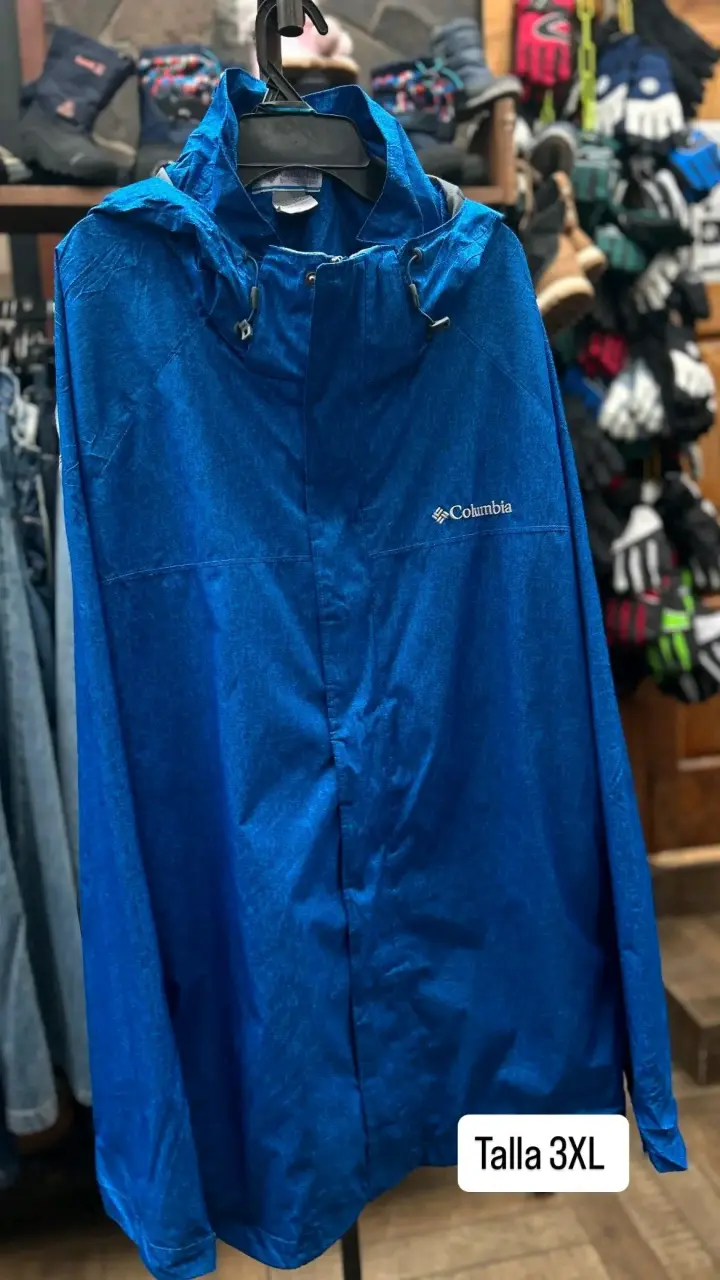 Chaqueta impermeable Columbia azul talla 3XL