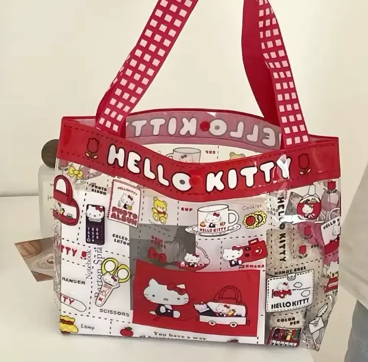 Bolso transparente Hello Kitty rojo y blanco - 2