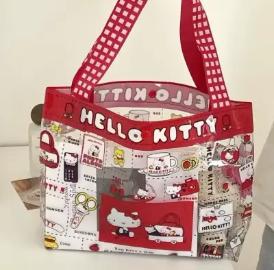 Bolso transparente Hello Kitty rojo y blanco - miniatura 2