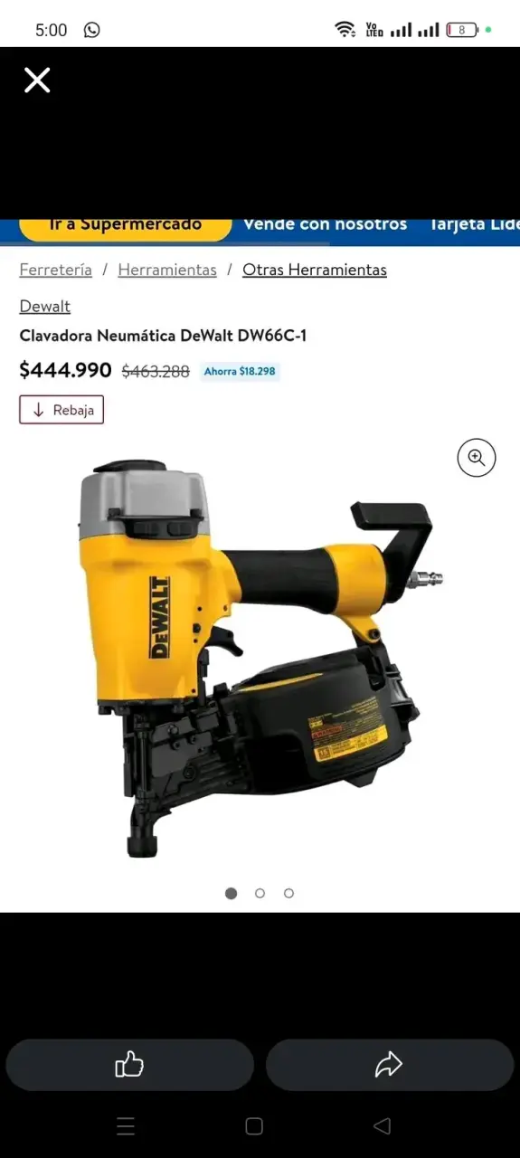 Clavadora neumática DW amarilla profesional - 5