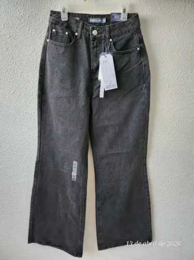 Jeans anchos Index tiro alto gris - miniatura 3