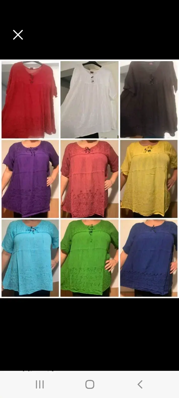 Blusas de algodón en varios colores