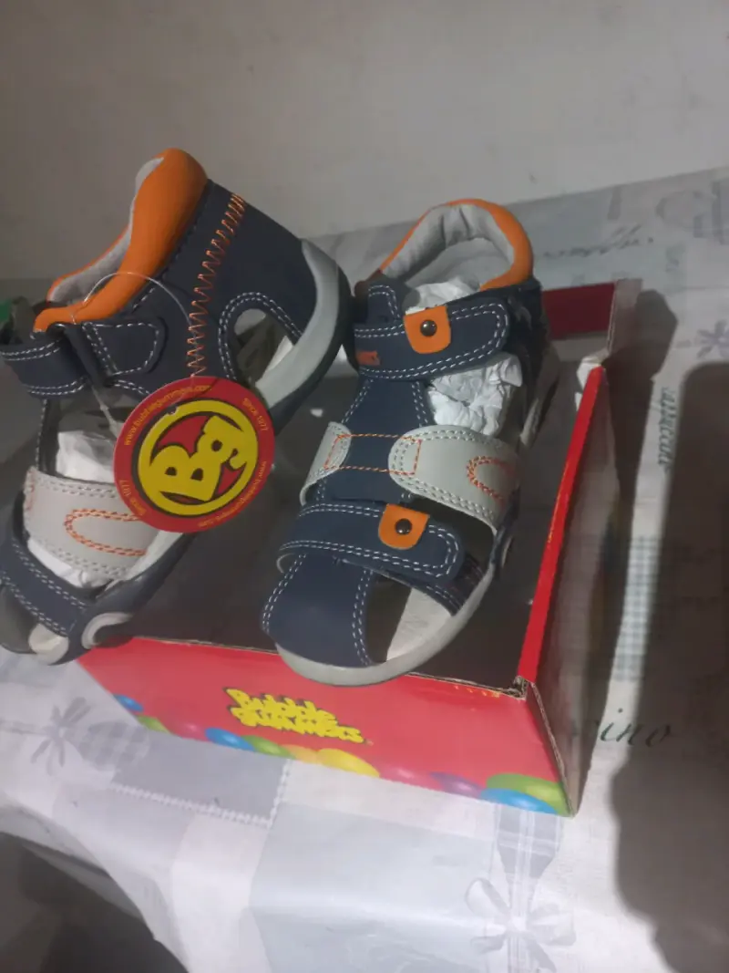 Sandalias infantiles Bubble Gummers azul y naranja - 1
