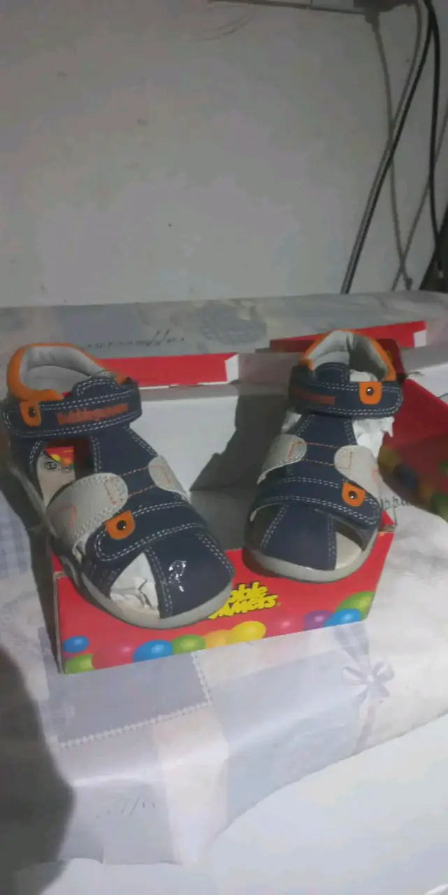 Sandalias infantiles Bubble Gummers azul y naranja - 3