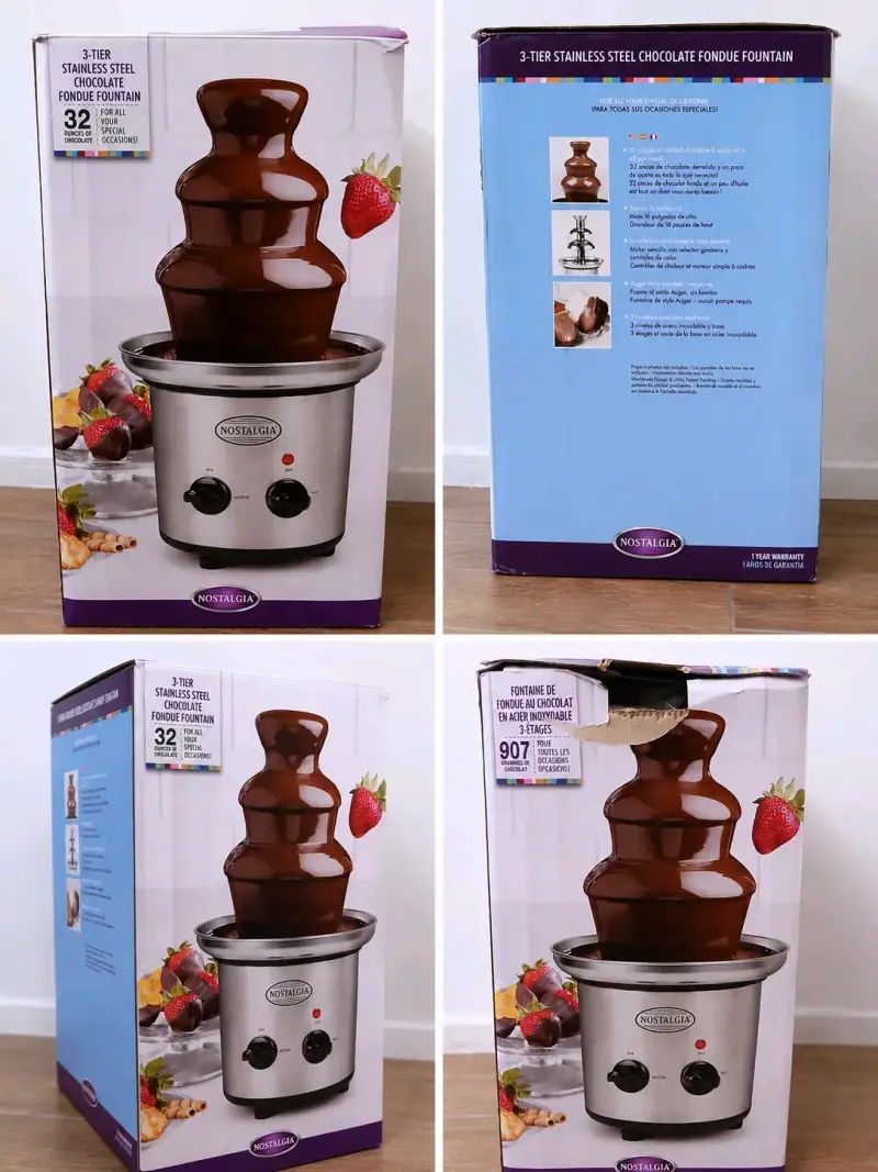 Fuente de chocolate de acero inoxidable Nostalgia