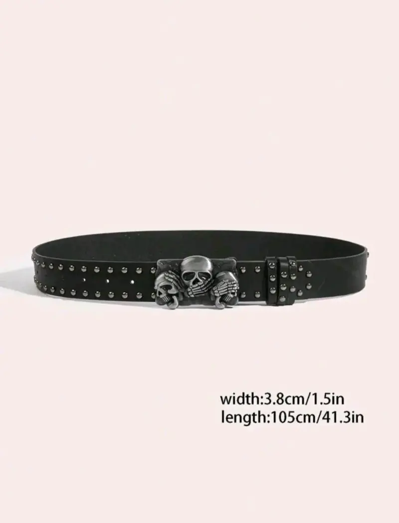 Cinturón negro con calaveras - 4