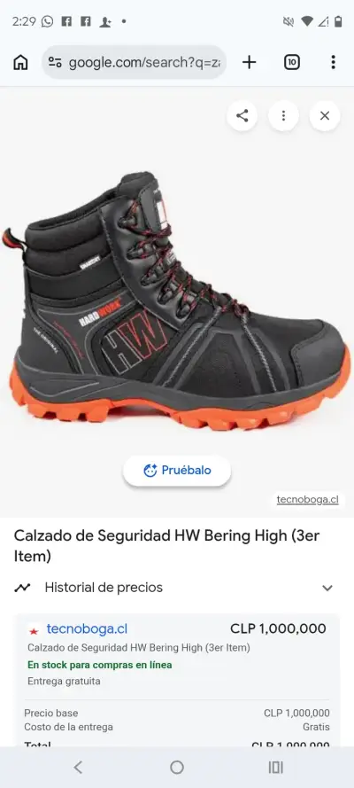 Botas de seguridad HW Bering High negras - miniatura 1