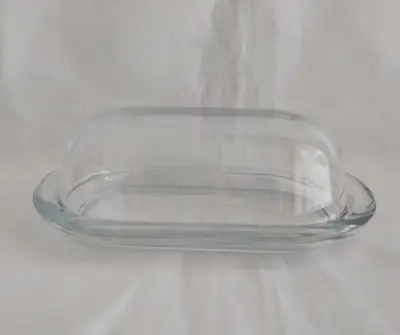 Mantequillera o Quesera de vidrio transparente - miniatura 2
