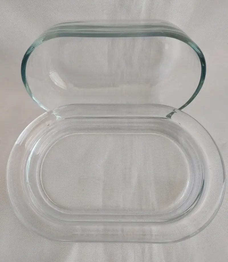 Mantequillera o Quesera de vidrio transparente - 5