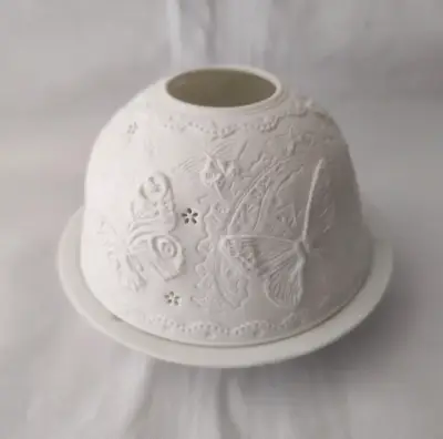Portavelas de cerámica biscuit con 2 pantallas - miniatura 3