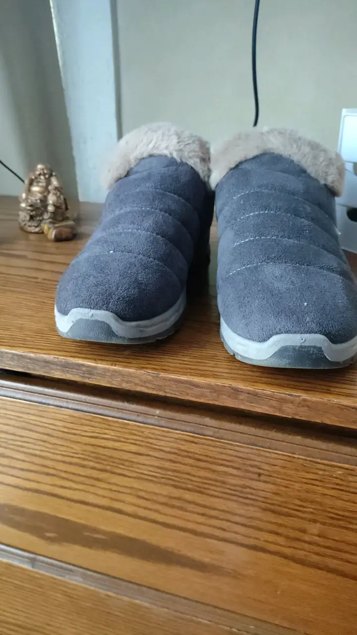 Botines de invierno gris con forro de felpa - 1