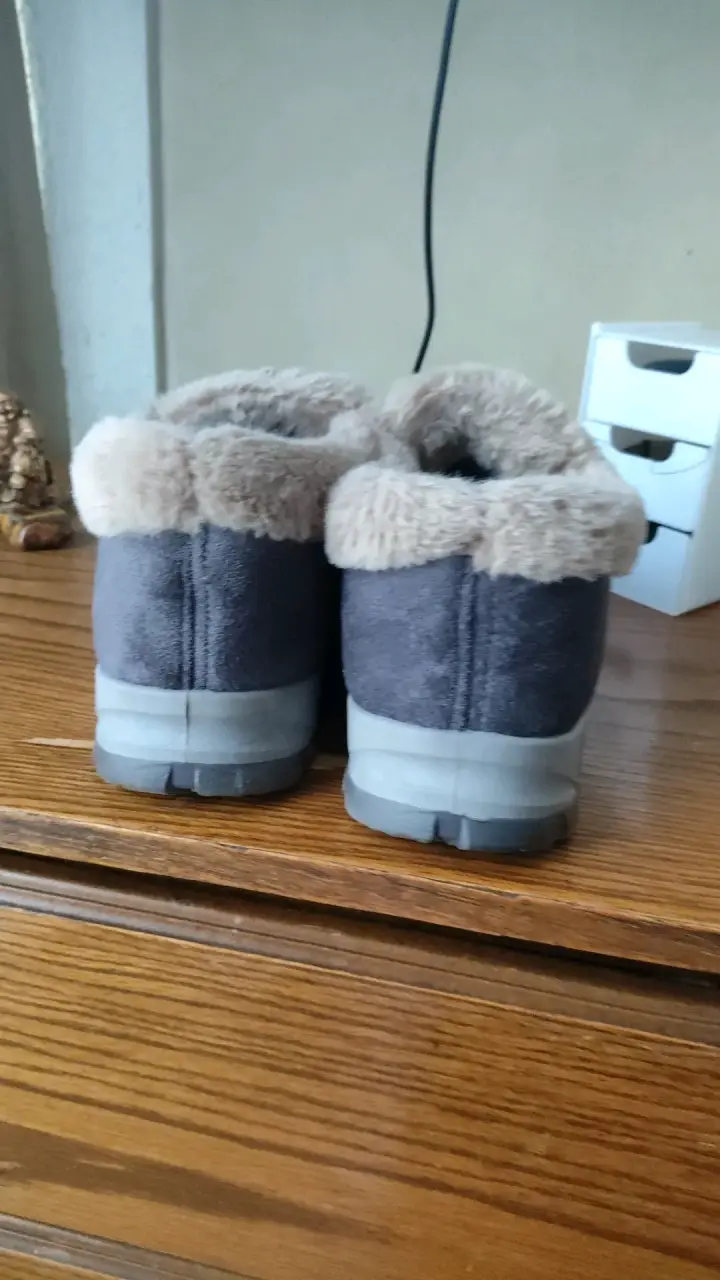 Botines de invierno gris con forro de felpa - 2