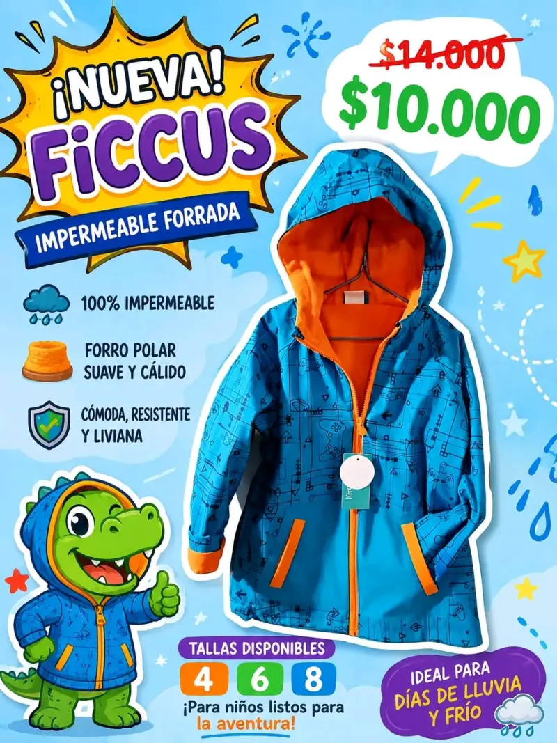 Impermeable FICCUS forrado para niños - 2