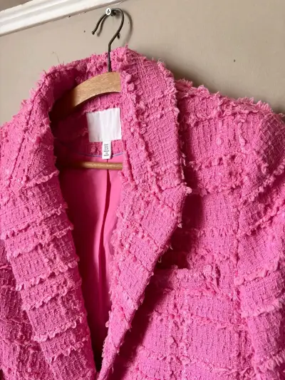 Blazer de tweed rosa para mujer - miniatura 4