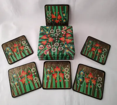 Set de posavasos madera vintage - miniatura 1