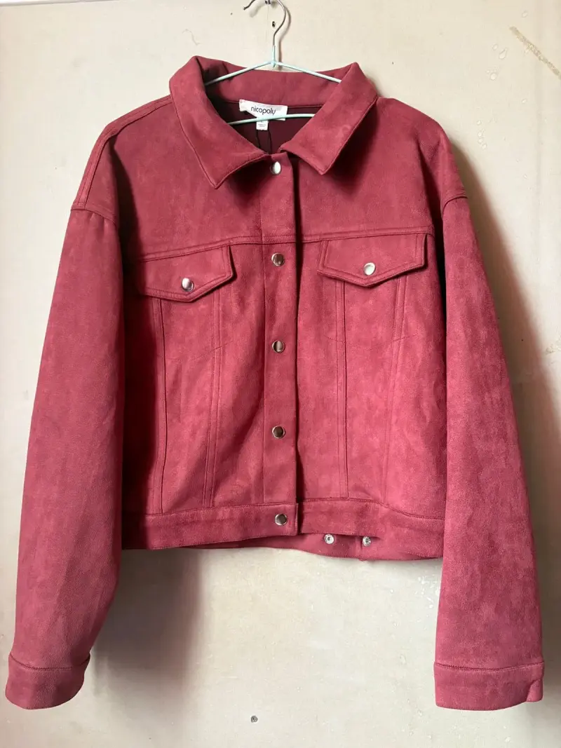 Chaqueta de gamuza roja Nicopaly - 1