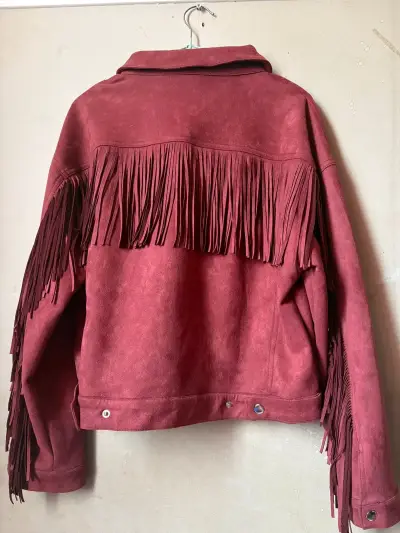 Chaqueta de gamuza roja Nicopaly - miniatura 2
