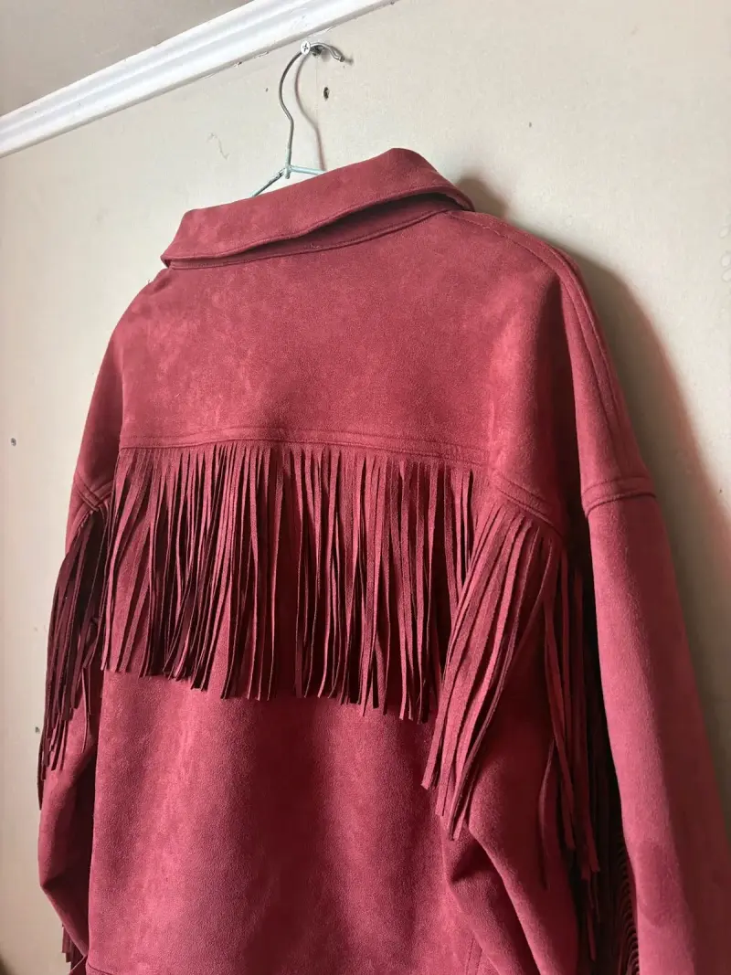 Chaqueta de gamuza roja Nicopaly - 3