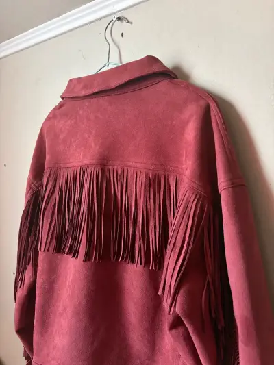 Chaqueta de gamuza roja Nicopaly - miniatura 3