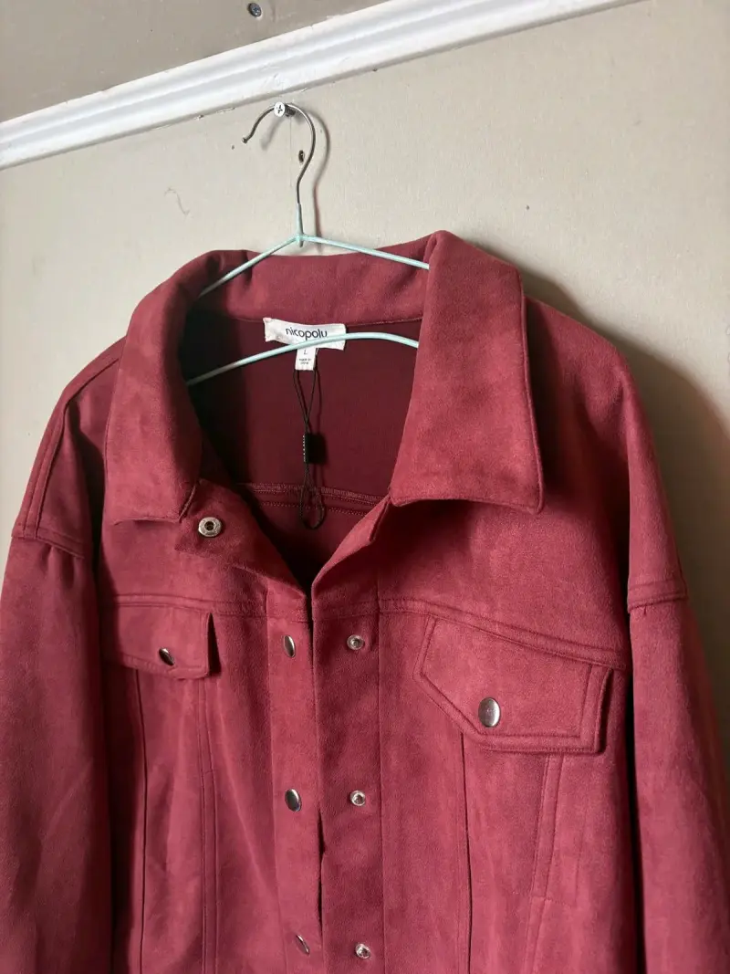 Chaqueta de gamuza roja Nicopaly - 4