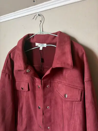Chaqueta de gamuza roja Nicopaly - miniatura 4