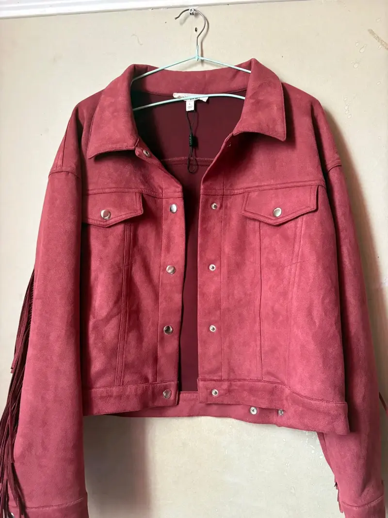 Chaqueta de gamuza roja Nicopaly - 5