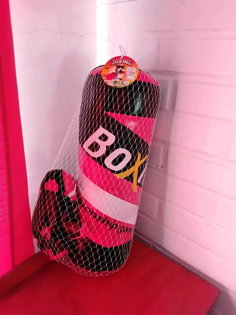 Set de boxeo infantil con guantes y saco